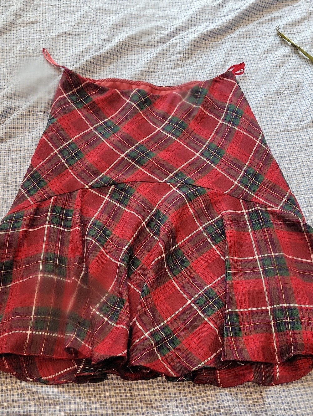 Vintage Chaps Red Plaid A-Line Skirt